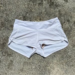 Lululemon White Speed Up Shorts